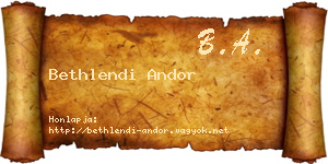 Bethlendi Andor névjegykártya